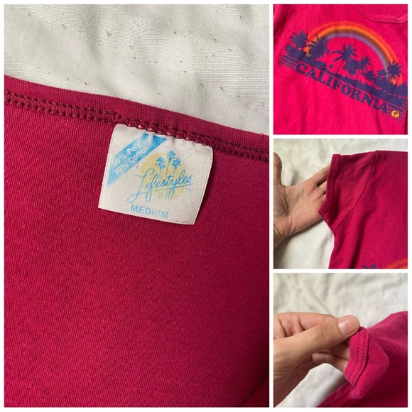 SOLD!! Lifestyles y2k hot pink california tee - Picture 4 of 4